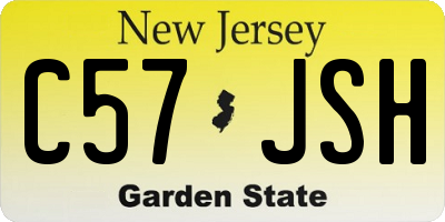 NJ license plate C57JSH