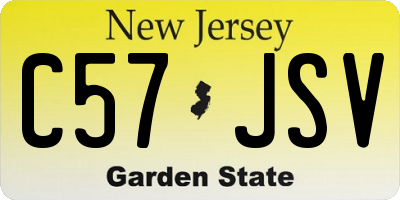 NJ license plate C57JSV