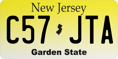 NJ license plate C57JTA