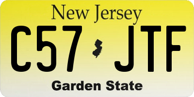 NJ license plate C57JTF