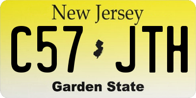 NJ license plate C57JTH