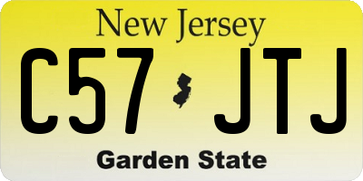 NJ license plate C57JTJ