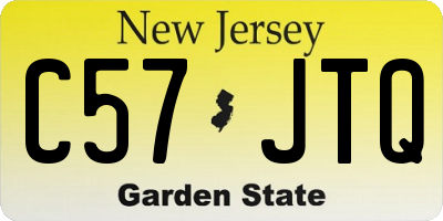 NJ license plate C57JTQ