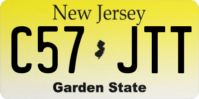 NJ license plate C57JTT