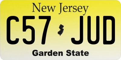 NJ license plate C57JUD