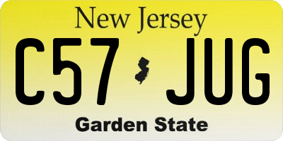 NJ license plate C57JUG