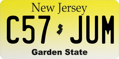 NJ license plate C57JUM