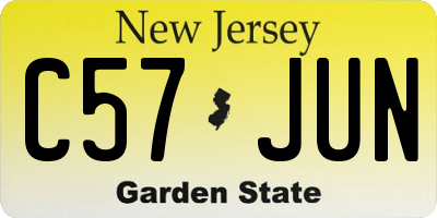 NJ license plate C57JUN