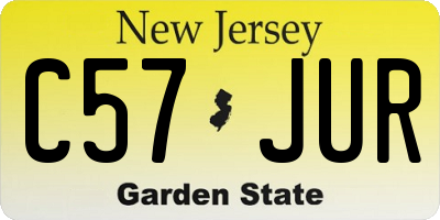 NJ license plate C57JUR