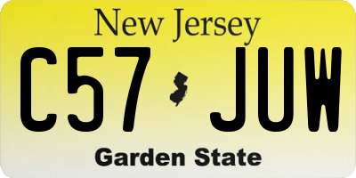 NJ license plate C57JUW