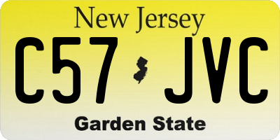 NJ license plate C57JVC