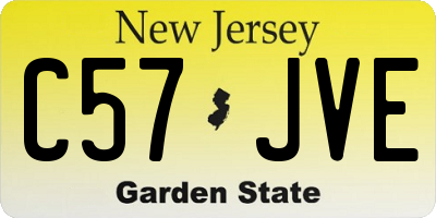 NJ license plate C57JVE