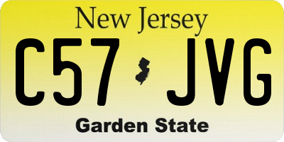 NJ license plate C57JVG