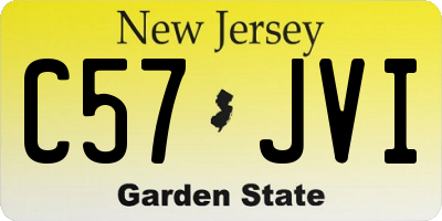 NJ license plate C57JVI