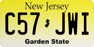 NJ license plate C57JWI