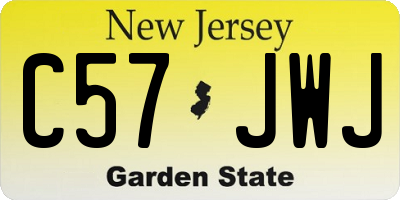 NJ license plate C57JWJ