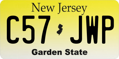 NJ license plate C57JWP