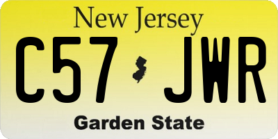 NJ license plate C57JWR