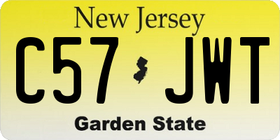 NJ license plate C57JWT