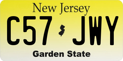 NJ license plate C57JWY