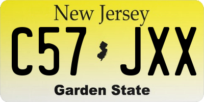 NJ license plate C57JXX