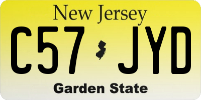 NJ license plate C57JYD