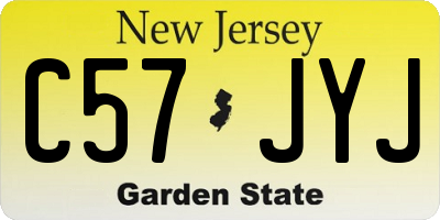 NJ license plate C57JYJ