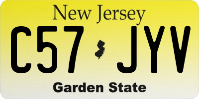 NJ license plate C57JYV