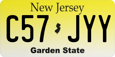 NJ license plate C57JYY