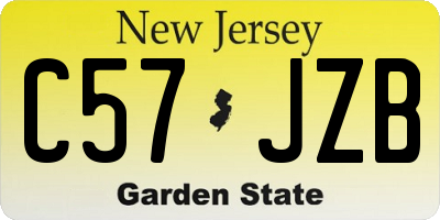 NJ license plate C57JZB