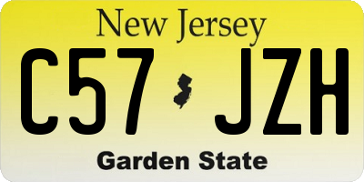 NJ license plate C57JZH