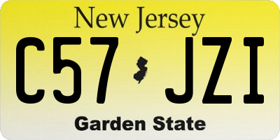 NJ license plate C57JZI