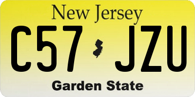 NJ license plate C57JZU