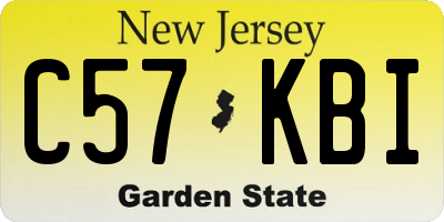 NJ license plate C57KBI