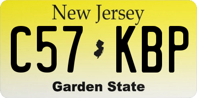 NJ license plate C57KBP