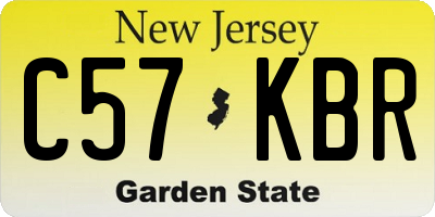 NJ license plate C57KBR