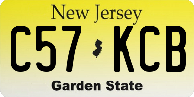NJ license plate C57KCB
