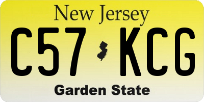 NJ license plate C57KCG