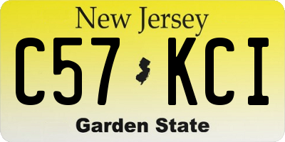 NJ license plate C57KCI