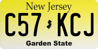 NJ license plate C57KCJ