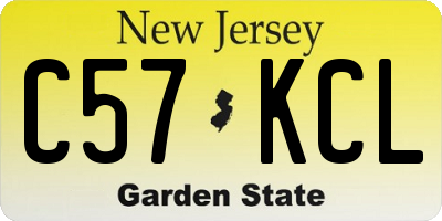 NJ license plate C57KCL