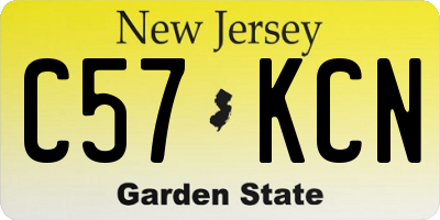 NJ license plate C57KCN