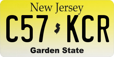 NJ license plate C57KCR