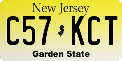 NJ license plate C57KCT
