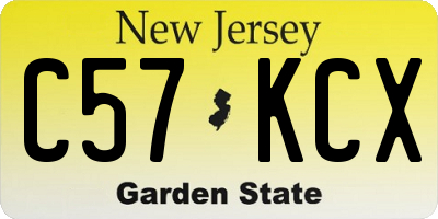 NJ license plate C57KCX