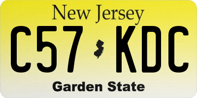 NJ license plate C57KDC