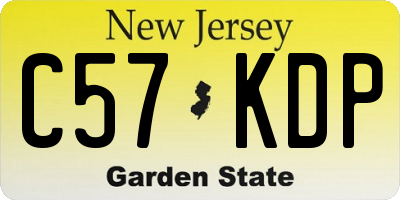 NJ license plate C57KDP