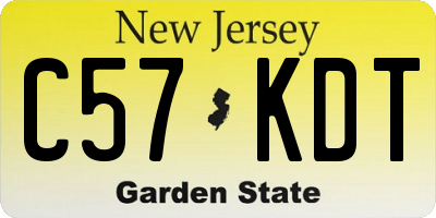 NJ license plate C57KDT