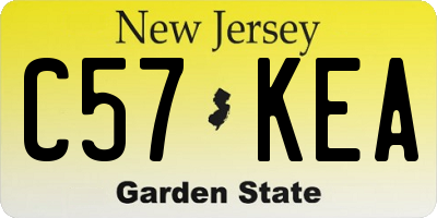 NJ license plate C57KEA