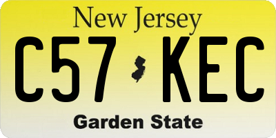 NJ license plate C57KEC